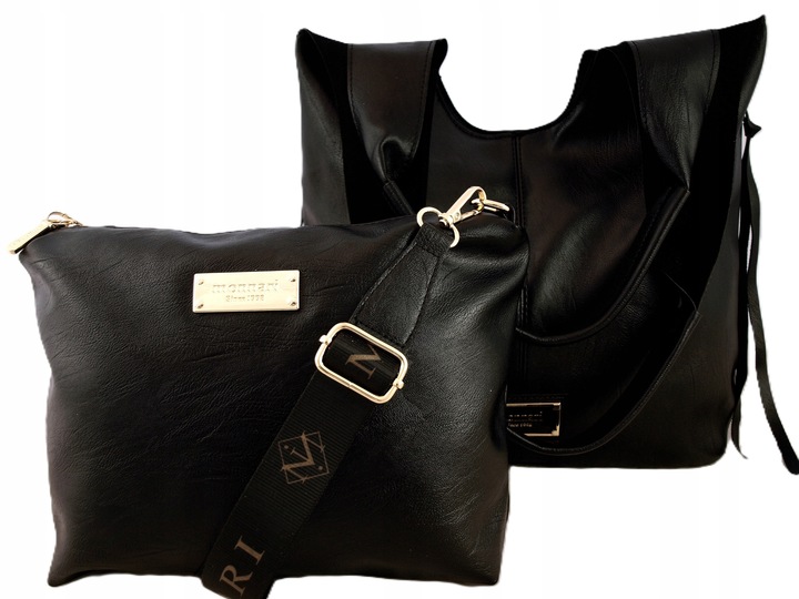 Monnari Torebka Shopper Model 2w1 Listonoszka Kolekcja Premium Czarna