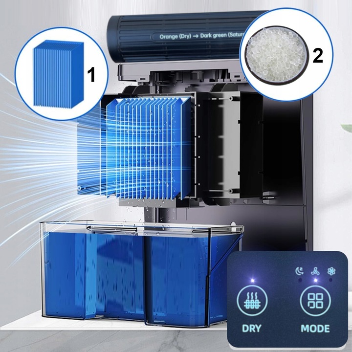 Osuszacz powietrza DUŻY ULTRA MOCNY DWUSTOPNIOWY pochłaniacz wilgoci 2500ml