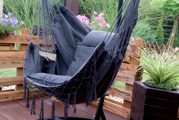 HAMAK HUŚTAWKA KRZESŁO BRAZYLIJSKIE FOTEL WISZĄCY XXL OGRODOWY BUJANY 150KG