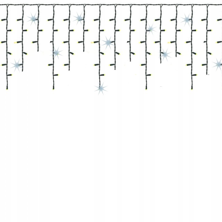 LAMPKI SOPLE CHOINKOWE 300LED KURTYNA ŚWIETLNA FLASH ZEW/WEW CIEPŁY BIAŁY
