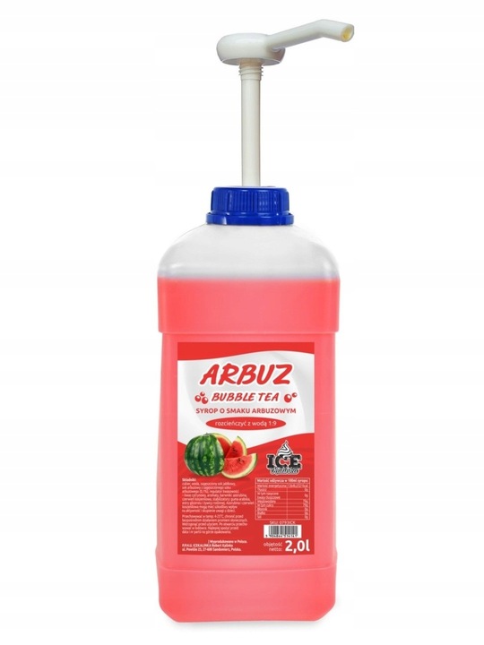 Koncentrat do kulek Bubble Tea 2l ARBUZ 2,7kg 1:9 - syrop o smaku arbuzowym