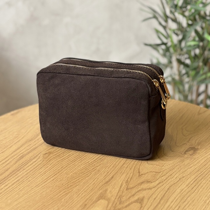 TOREBKA DAMSKA ZAMSZOWA LISTONOSZKA BRĄZOWA CZEKOLADOWA LAURA BIAGGI SKÓRA