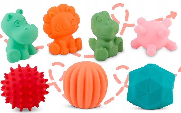 ZABAWKA DO KĄPIELI 24 ELEMENTY MONTESSORI KLOCKI SORTER DLA DZIECI RICOKIDS