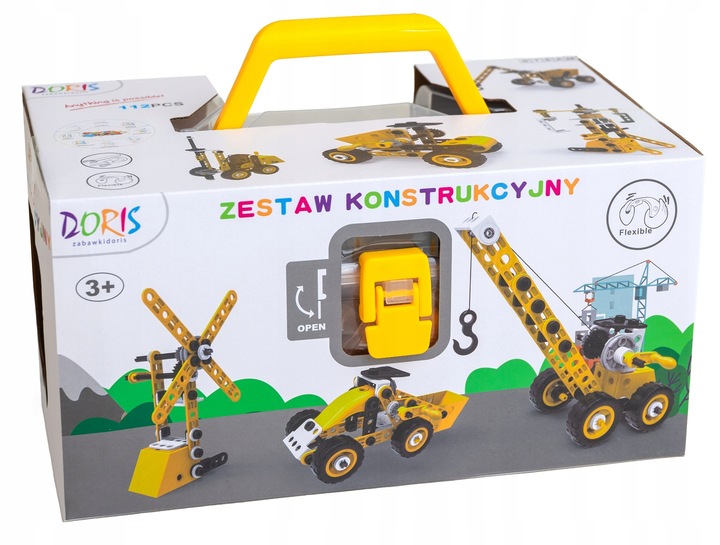 KLOCKI 10w1 KONSTRUKCYJNE EDUKACYJNE POJAZDY BUDOWLANE ZESTAW 112 elementów