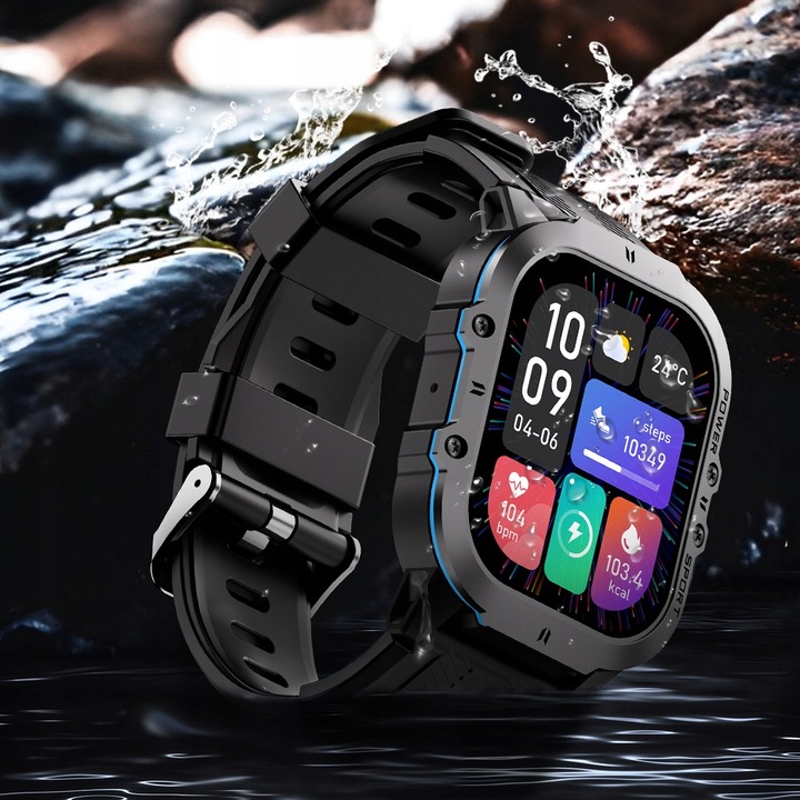 SMARTWATCH MĘSKI C26 AMOLED MENU PL WODOODPORNE KROKOMIERZ watch ZEGAREK