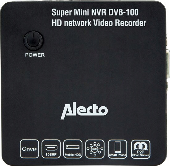 Alecto DVB-100 NVR Kompaktowy Rejestrator Zapisuj Obrazy z Kamer Wi-Fi
