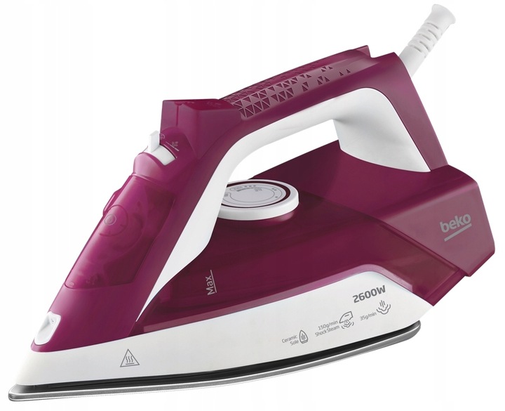 Żelazko Beko SIM3126R parowe bordowe para 120g/min