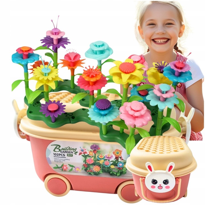 KLOCKI WIOSENNY OGRÓD 102 EL KREATYWNE KONSTRUKCYJNE KWIATKI DO BUDOWANIA
