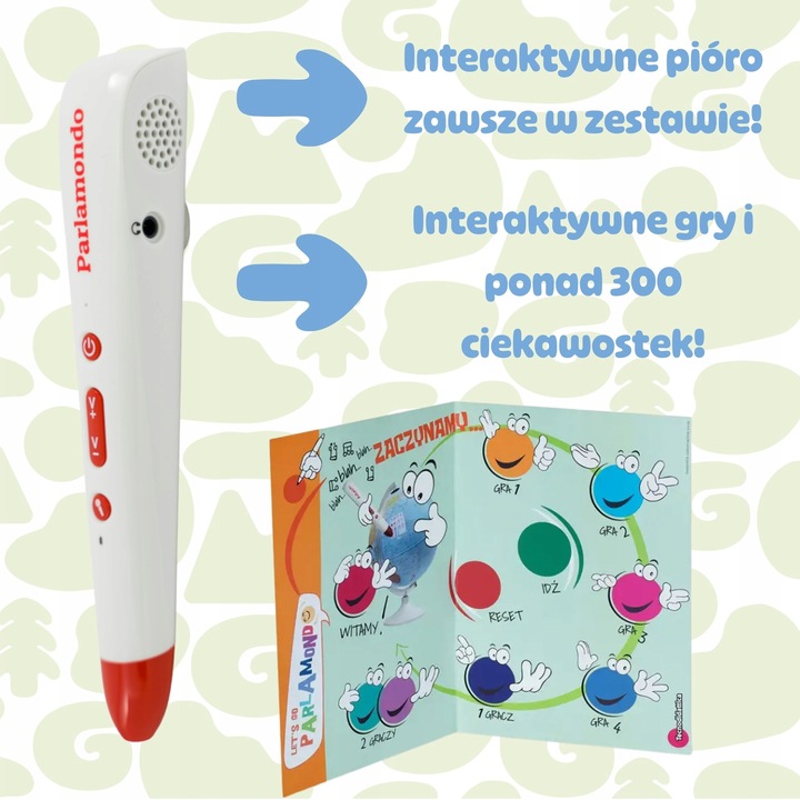 Globus ARTGLOB interaktywny podświetlany 8 JĘZYKÓW w tym POLSKI PARLAMONDO