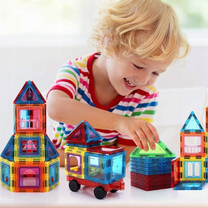 KLOCKI MAGNETYCZNE KONSTRUKCYJNE 3D DUŻE PANELE MEGNETIC TILES 45 elem.