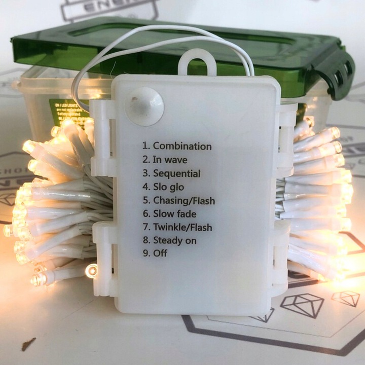 Lampki choinkowe NA BATERIE 140 LED 11m CIEPŁE oświetlenie świąteczne PRO