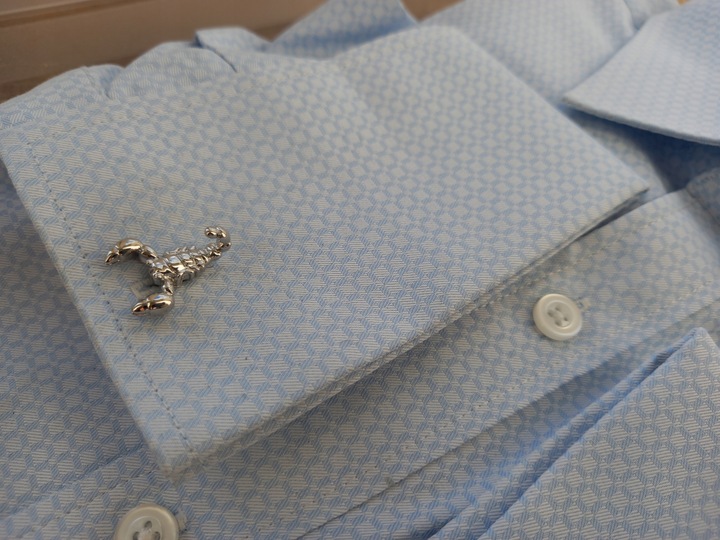 Spinki do mankietów koszuli srebrny Skorpion