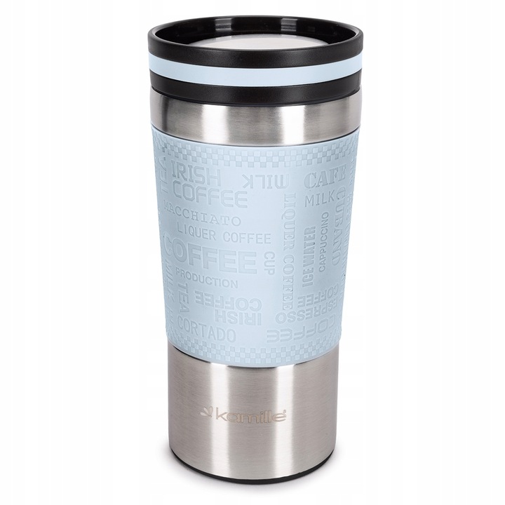 KUBEK TERMICZNY stalowy TERMOS do kawy herbaty szczelny KAMILLE 380ml
