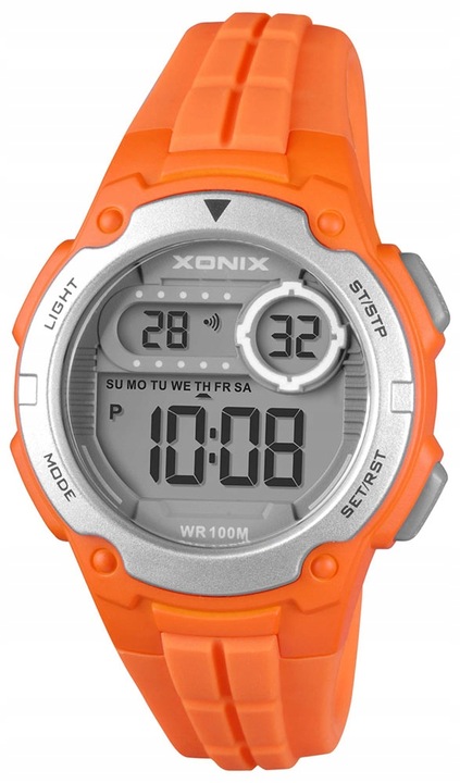 Zegarek Sportowy Pomarańczowy Dziecięcy Wodoszczelny Timer Alarm Oryginalny