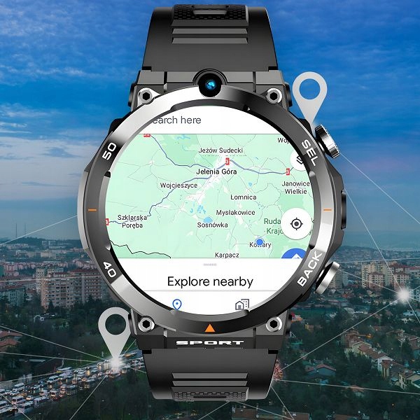 SMARTWATCH ENTER AiWATCH WIELOFUNKCYJNY GOOGLE PLAY POLSKIE MENU - CZARNY