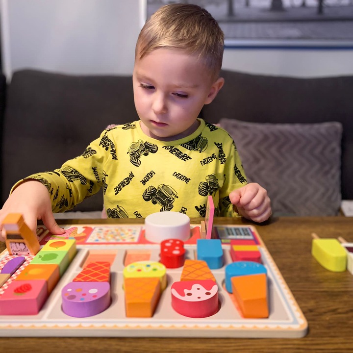 Lodziarnia Drewniana Lody Sklep Zestaw do Robienia Lodów na Rzep dla Dzieci