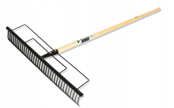 GRABIE METALOWE DO LIŚCI TRAWY OGRODOWE 165cm WZMOCNIONE 32 ZĘBNE TRZONEK