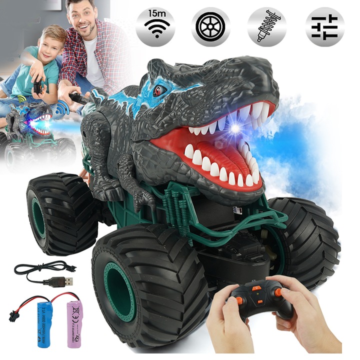 ZDALNIE STEROWANY SAMOCHÓD RC, SAMOCHÓD RC CAR MONSTER TRUCK DINOZAURY