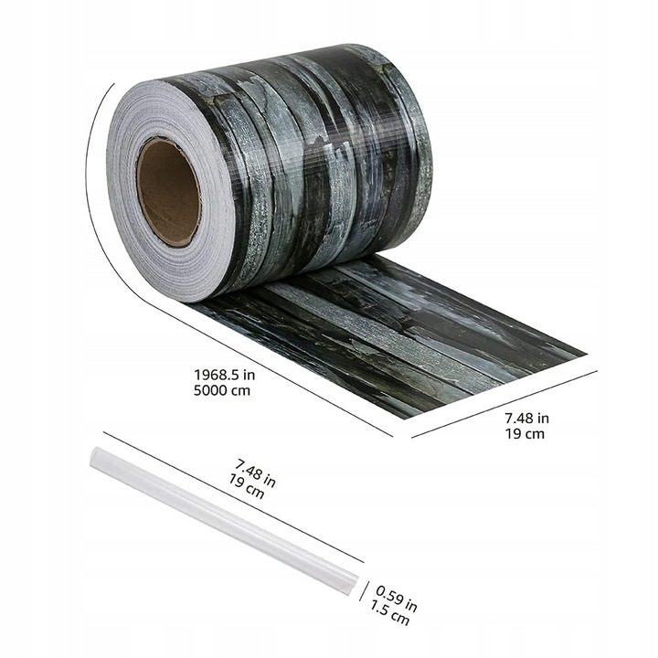 Amazon Basics Taśma Ogrodzeniowa 50 m x 19 cm - szary kamień