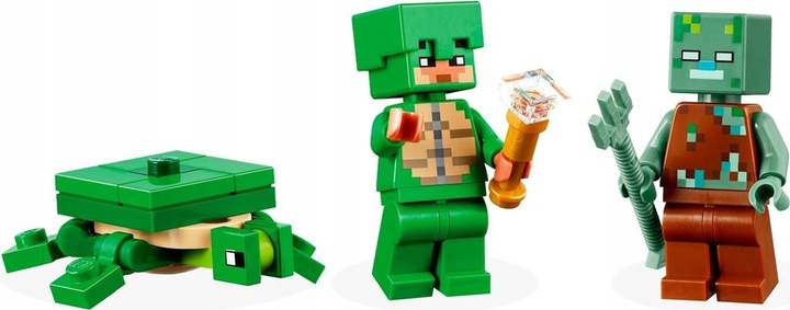 KLOCKI LEGO | MINECRAFT 21254 DOMEK NA PLAŻY ŻÓŁWI FIGURKI ZABAWKI + TORBA