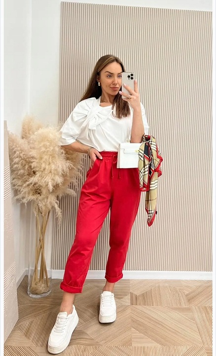 Spodnie Włoskie Wiya Bawełniane z Patką Uni Pagent Blue