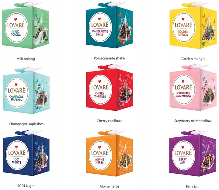 Lovare Butterfly Set Kolekcja Herbat 9 Smaków 45 Piramidek po 2g Prezentowy