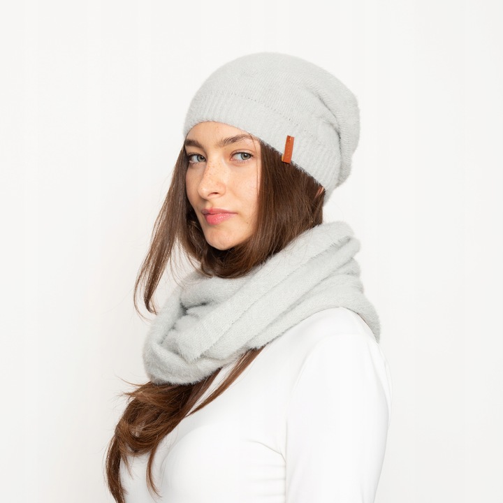 Alpaka Komplet (Czapka z Ściągaczem + Komin)