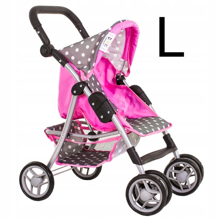 WÓZEK DLA LALEK spacerowy DUŻA spacerówka Doris składany regulowana rączka