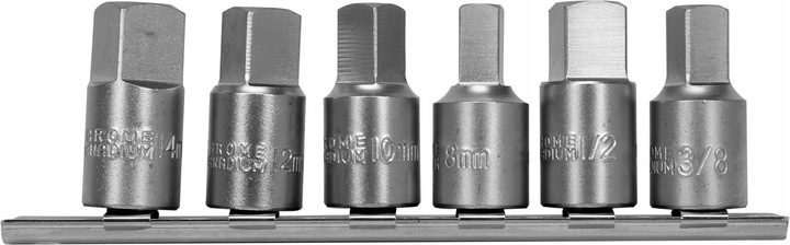 YATO KLUCZE WPUSTOWE KWADRATOWE DO KORKÓW OLEJU 8-14mm 3/8'' 1/2" 6 SZTUK