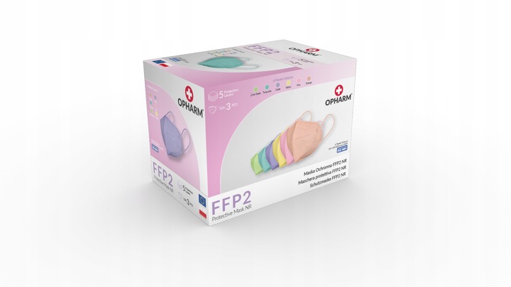Maska Ochronna FFP2 36 sztuk Display Pastel