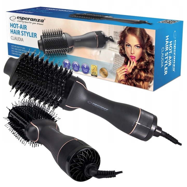 LOKÓWKA SUSZARKA DO WŁOSÓW Lokówko-suszarka Esperanza Claudia Szczotka