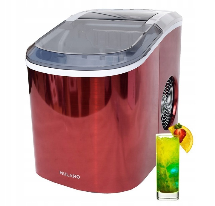 CZERWONA KOSTKARKA MASZYNA DO ROBIENIA KOSTEK LODU DO DRINKÓW WYDAJNA