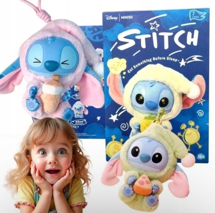Zabawka pluszak Maskotka brelok LABUBU STITCH niespodzianka