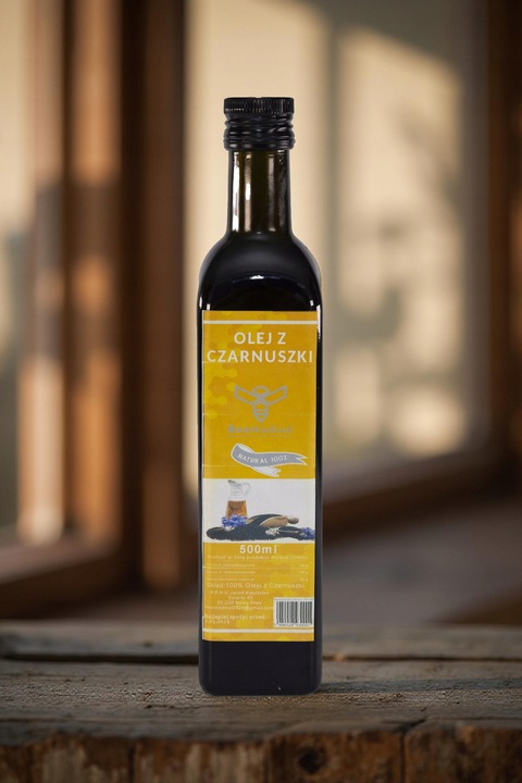 Olej Z Czarnuszki 500ml ml Tłoczony Na Zimno Czarnuszka Nierafinowany