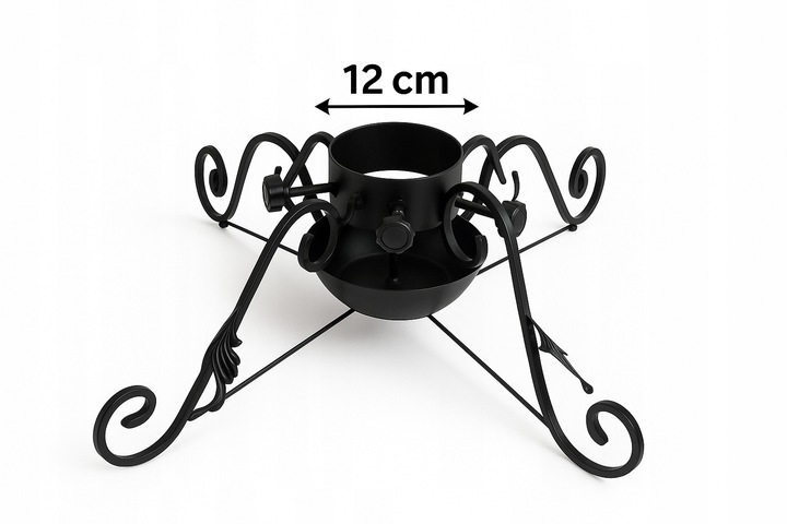 stojak pod choinke na choinkę metalowy Otwór 12 cm stabilny, pojemnik wody