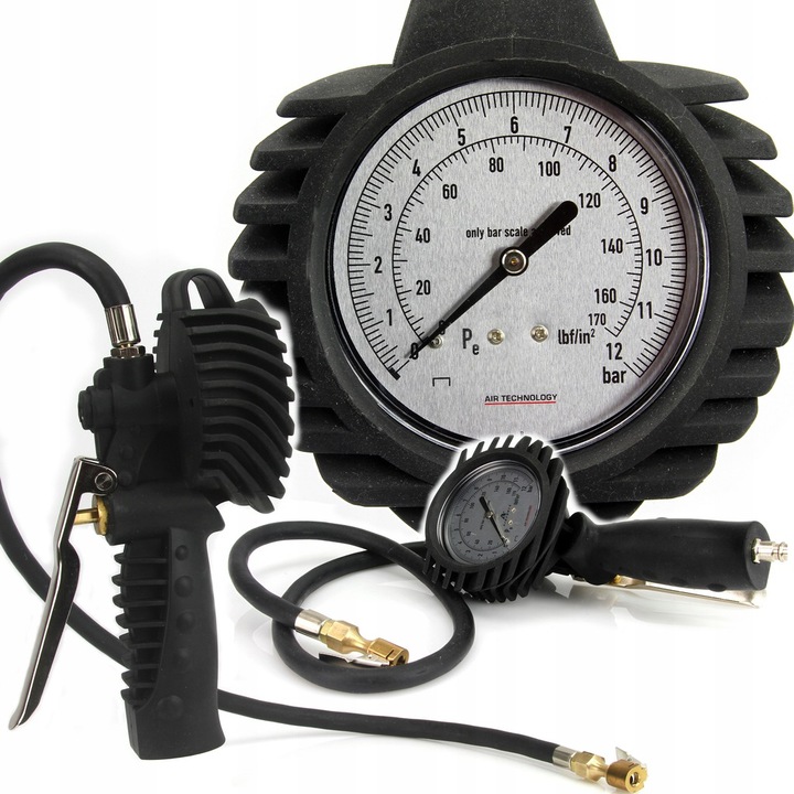 PISTOLET DO POMPOWANIA KÓŁ OPON PNEUMATYCZNY Z MANOMETREM KOMPRESORA POMPKA