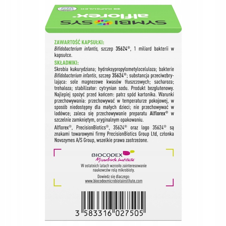 Alflorex probiotyk na jelita IBS szczep Bifidobacterium infantis 30 kaps.