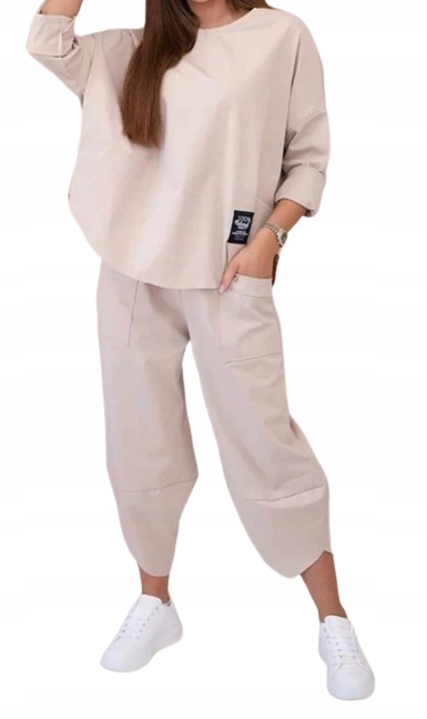 KOMPLET luźny ciemny niebieski