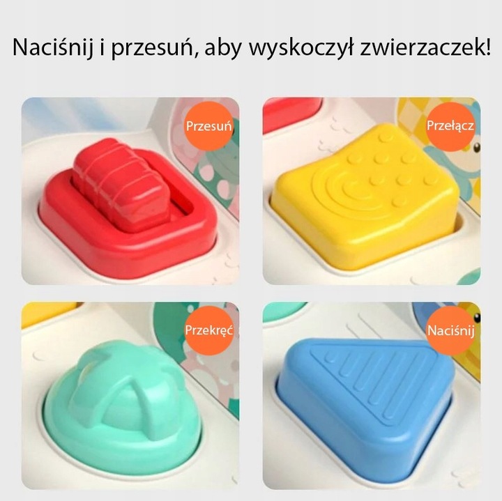 WYSKAKUJĄCE KOLOROWE ZWIERZĄTKA ZABAWKA EDUKACYJNA INTERAKTYWNA WOOPIE