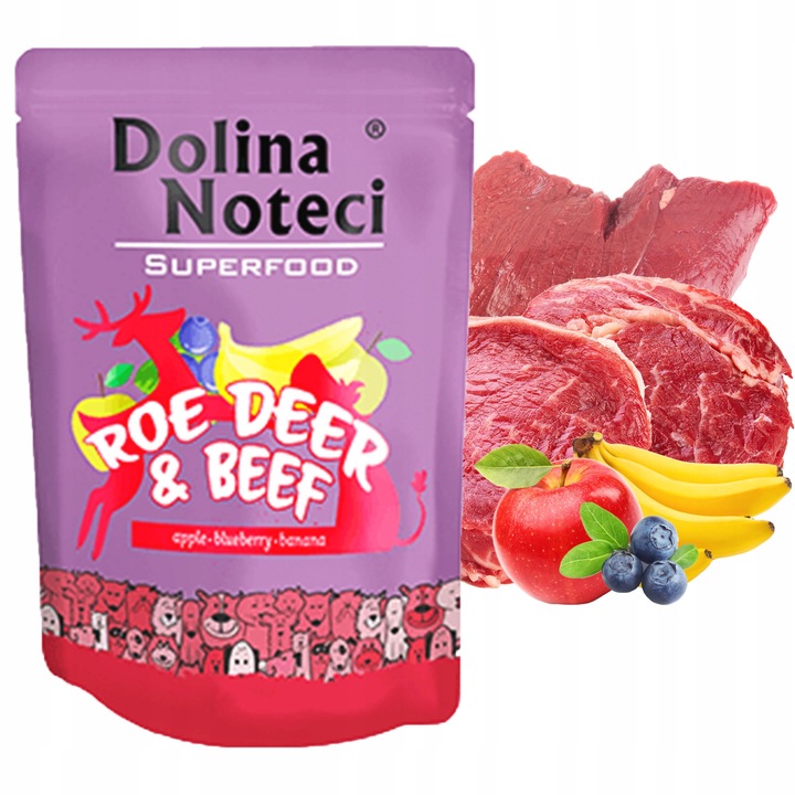 DOLINA NOTECI SUPERFOOD Karma mokra dla psa MIX Smaków 12 x 300g bezzbożowa