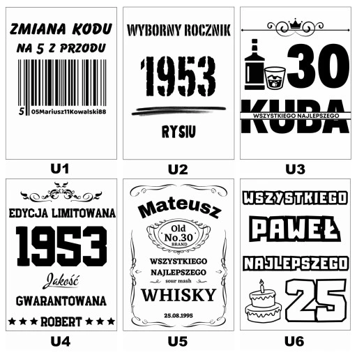 PREZENT NA URODZINY PIERSIÓWKA GRAWER 18 30 40 50