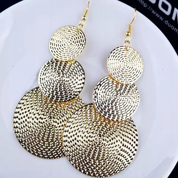 KOLCZYKI GEOMETRYCZNE OKRĄGŁE WISZĄCE N210