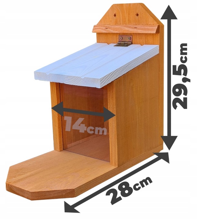 DOMEK DLA WIEWIÓREK, KARMNIK - z drewna. łatwy montaż - 3 kolory