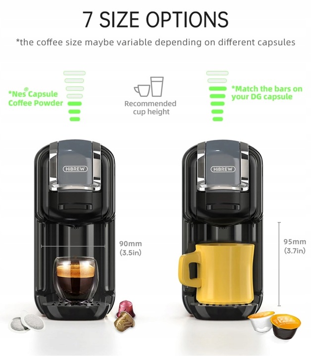 HiBREW H2B Ekspres do kawy wielokapsułkowy 5 w 1 SZARY