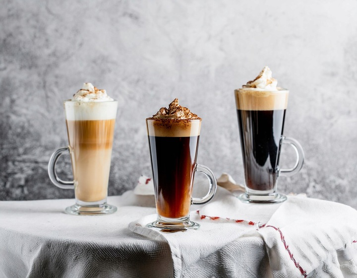 Szklanki Caffe Latte GLASMARK 6szt do kawy latte na stópce 250ml