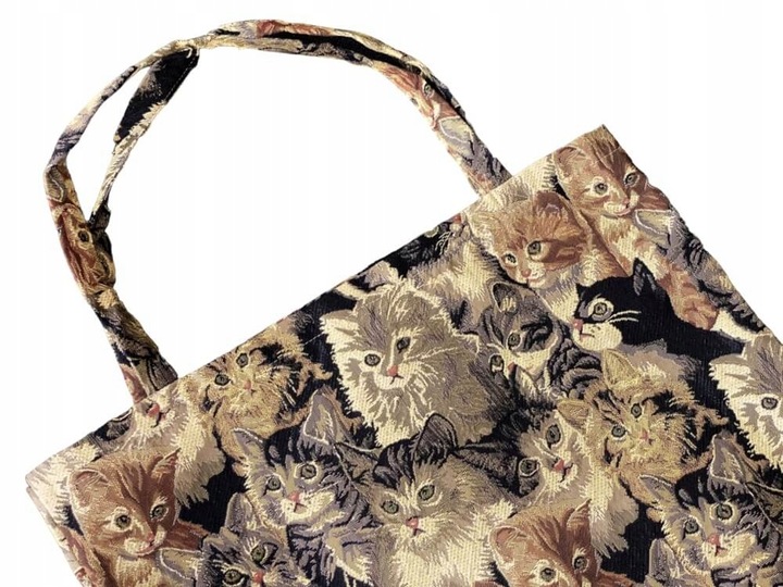 Gobelin Torba Duża 42x40 cm Kotki Koty