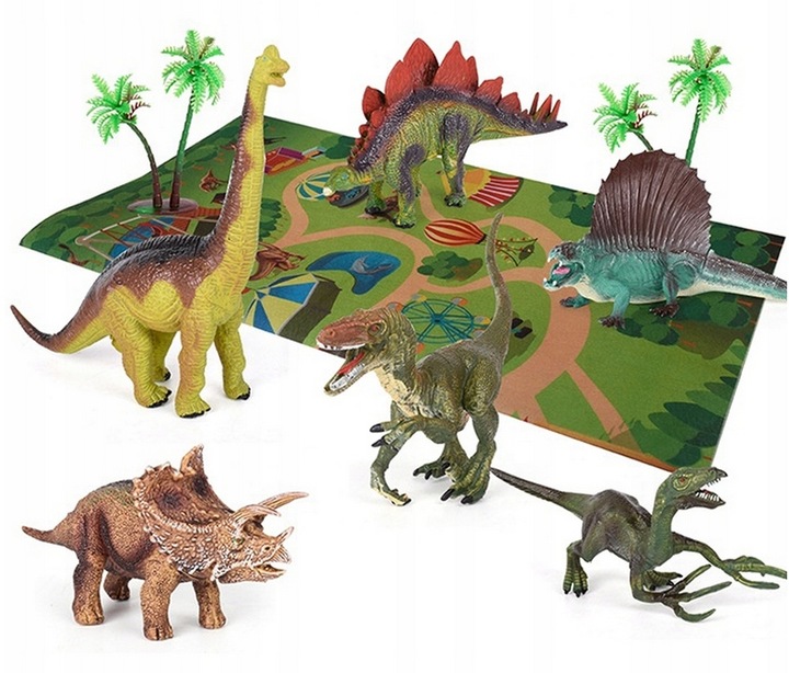 DUŻY ZESTAW FIGURKI DINOZAUR + MATA JURASSIC WORLD