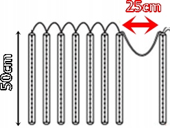 METEORY LED LAMPKI PADAJĄCY ŚNIEG SOPLE OŚWIETLENIE ŚWIĄTECZNE 50 CM IP44