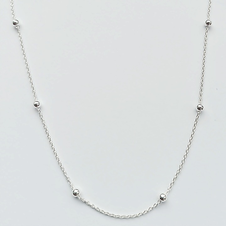 łańcuszek srebrny z kuleczkami 60 cm pr925