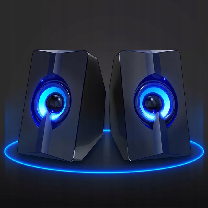 GŁOŚNIKI KOMPUTEROWE LED LAPTOP PC USB T-WOLF S5